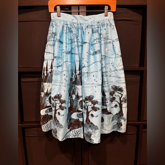 Disney Pinup Couture PUG Castle Swing Skirt In Blue Size S NWOT - Picture 2 of 7